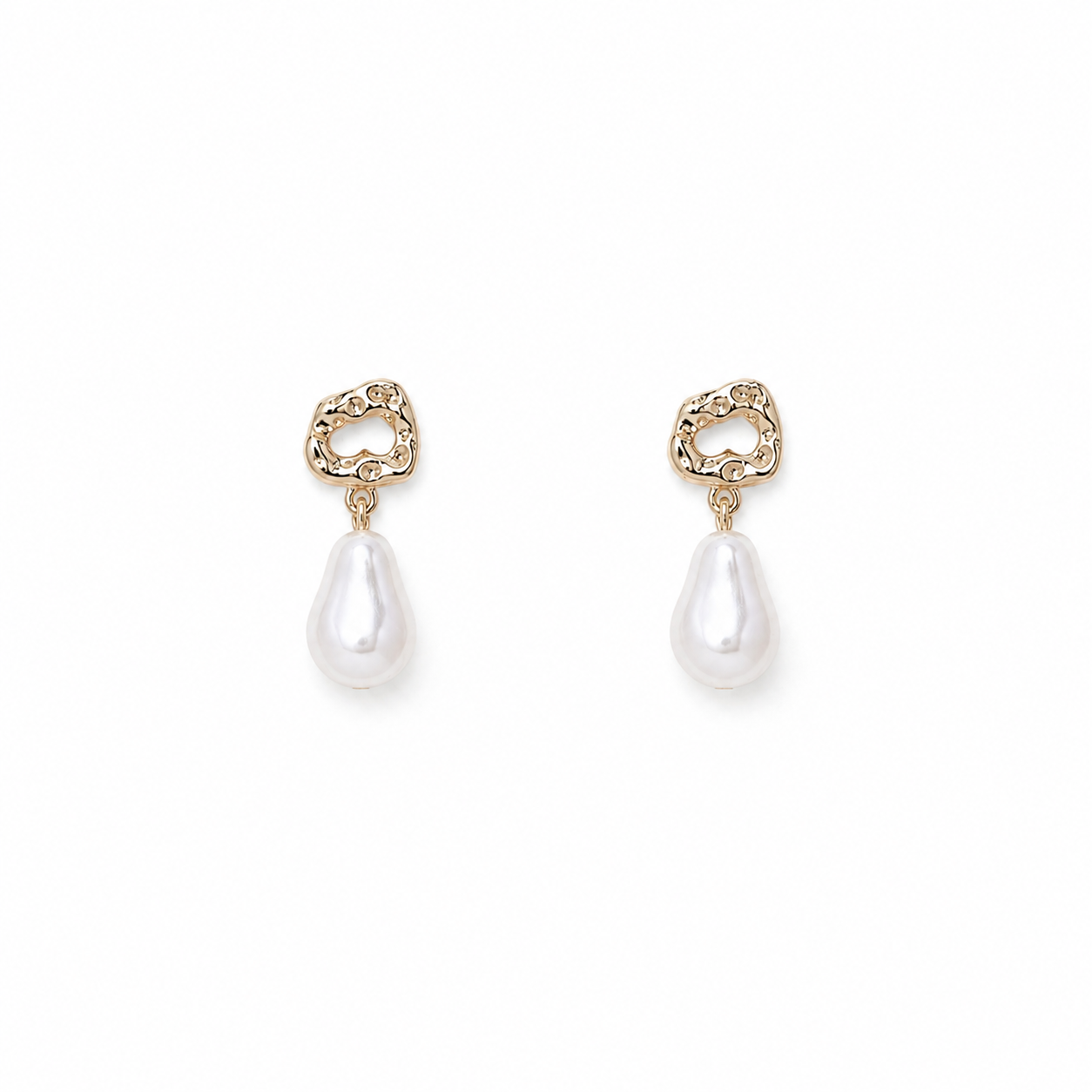 Vintage Irregular Geometric Gold Plated Drop Earrings Teardrop Simulated Pearl Dangle Earring for Women Elegant Wedding Jewelry