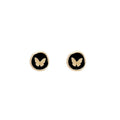 Murmur vintage round earrings with black butterfly - fashion and elegant jewelry for women