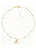 Murmur necklace with peanut-shaped pendant and pearls, elegant and modern design - refined jewelry for women, perfect gift for style lovers