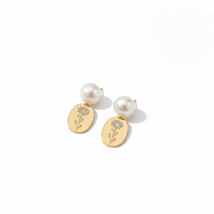 Murmur Vintage Earrings with Natural Pearls in 925 Silver, Elegant Mermaid Design, Includes Velvet Pouch ¨C Silver Jewelry for Women, Refined and Distinguished Gift