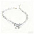Murmur Pearl and Bow Necklace, 925 Silver with Moonstone ¨C Modern Jewelry for Women
