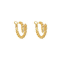 Murmur round earrings in 925 silver with diamonds, golden serpentine design - elegant and sophisticated jewelry for women