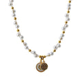 Murmur necklace with pearls and alloy pendant ¨C exclusive design, birthday gift