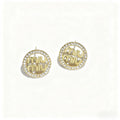 Murmur round earrings made of 925 silver with moonstone - silver fashion jewelry for women