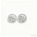 Murmur round earrings made of 925 silver with moonstone, miumiu details, elegant and modern design - refined jewelry for women, gold fashion accessory