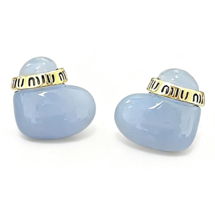 Murmur metal earrings with blue glaze, delicate and elegant design - modern and refined jewelry for women, adorable and versatile accessory