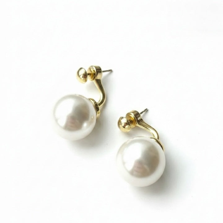 Murmur Natural Pearl Earrings 925 Silver, Simple and Elegant Design, Anti-allergic, Includes Velvet Pouch ¨C Silver Jewelry for Women, Refined and Fashionable Gift