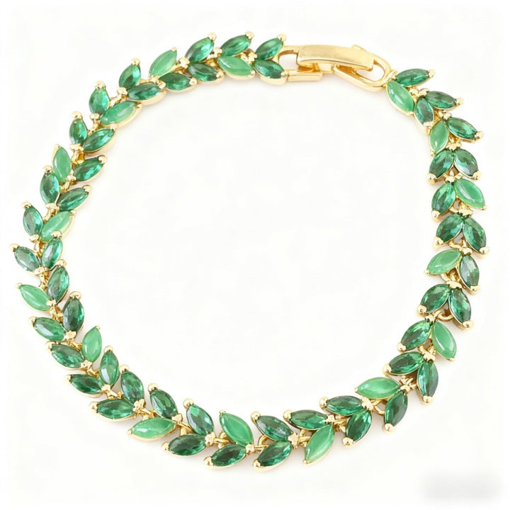 Murmur bracelet with shiny zirconium and resin and wheat ears design - luxury and delicate jewelry for women, special and elegant accessory